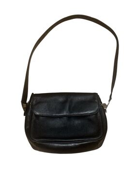 MADISON STUDIO Classic Black Leather Shoulder Bag Purse
